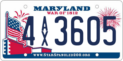 MD license plate 4AX3605
