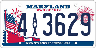 MD license plate 4AX3629