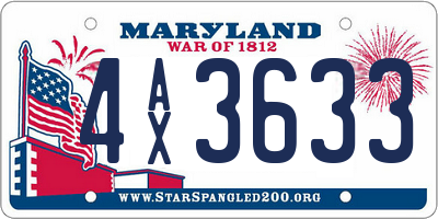 MD license plate 4AX3633
