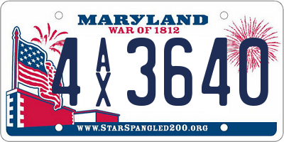 MD license plate 4AX3640