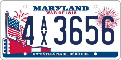 MD license plate 4AX3656