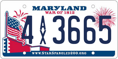 MD license plate 4AX3665