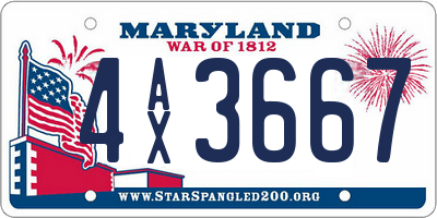 MD license plate 4AX3667
