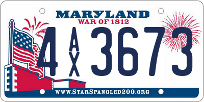 MD license plate 4AX3673