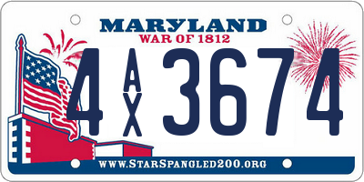 MD license plate 4AX3674
