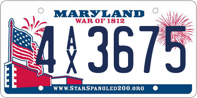 MD license plate 4AX3675