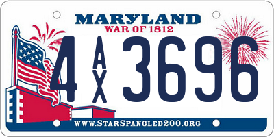 MD license plate 4AX3696