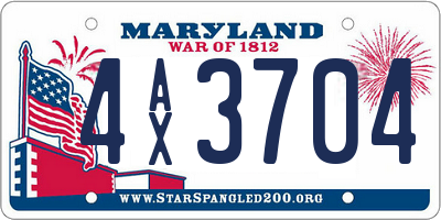 MD license plate 4AX3704