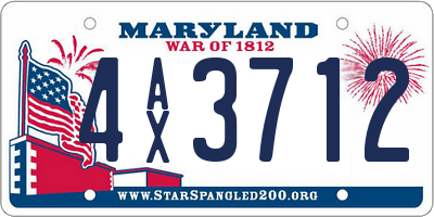 MD license plate 4AX3712