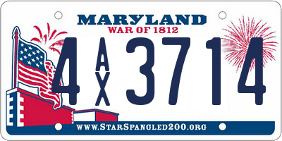 MD license plate 4AX3714