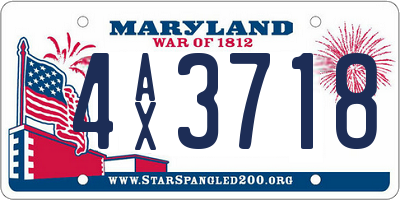 MD license plate 4AX3718