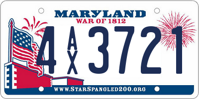 MD license plate 4AX3721