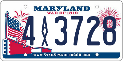 MD license plate 4AX3728