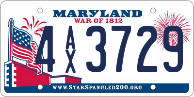 MD license plate 4AX3729
