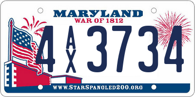 MD license plate 4AX3734
