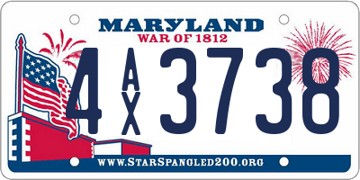 MD license plate 4AX3738
