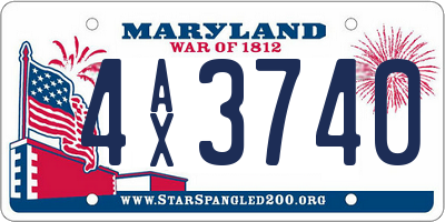 MD license plate 4AX3740