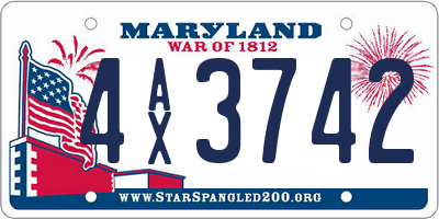 MD license plate 4AX3742