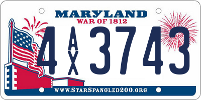 MD license plate 4AX3743