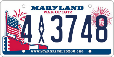 MD license plate 4AX3748