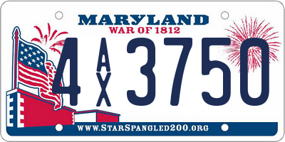 MD license plate 4AX3750