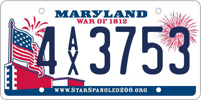 MD license plate 4AX3753