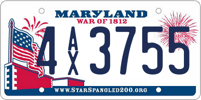 MD license plate 4AX3755
