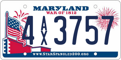 MD license plate 4AX3757