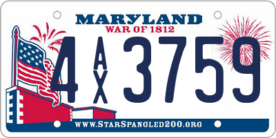 MD license plate 4AX3759
