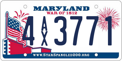 MD license plate 4AX3771
