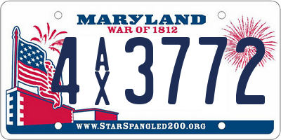 MD license plate 4AX3772