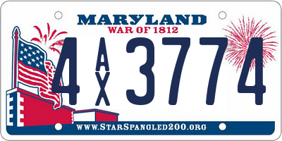 MD license plate 4AX3774