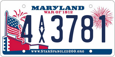 MD license plate 4AX3781