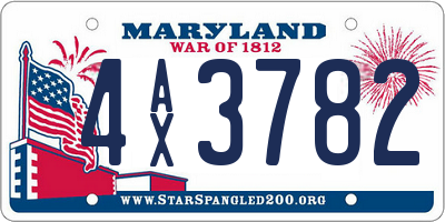 MD license plate 4AX3782