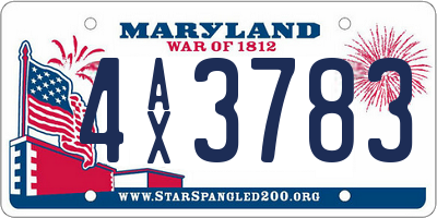 MD license plate 4AX3783
