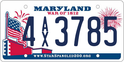 MD license plate 4AX3785