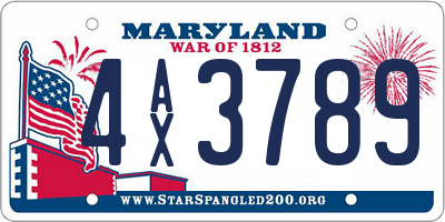 MD license plate 4AX3789