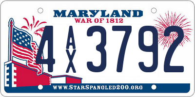 MD license plate 4AX3792