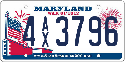 MD license plate 4AX3796