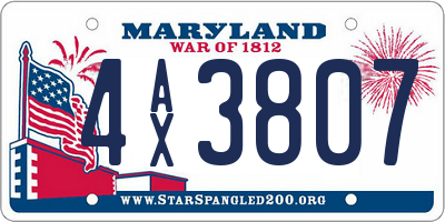 MD license plate 4AX3807