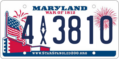 MD license plate 4AX3810