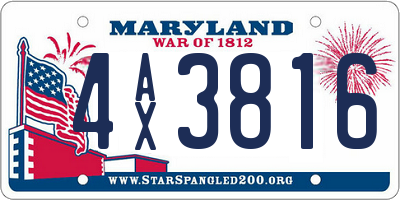 MD license plate 4AX3816