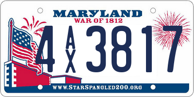 MD license plate 4AX3817