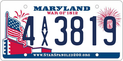 MD license plate 4AX3819