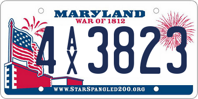 MD license plate 4AX3823