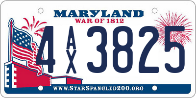 MD license plate 4AX3825