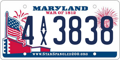 MD license plate 4AX3838