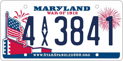 MD license plate 4AX3841