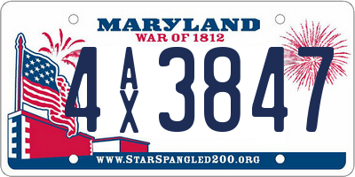 MD license plate 4AX3847