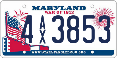 MD license plate 4AX3853